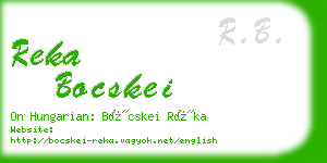 reka bocskei business card